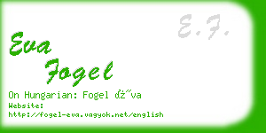 eva fogel business card